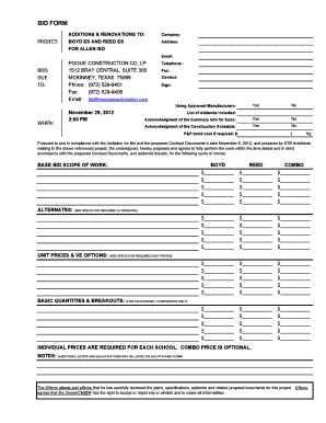 metal fabrication bid form|structural steel projects bid.